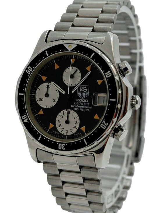 Tag Heuer 37mm Men\'s 2000 Series Chronograph Black Dial Watch! Ref: 273.206/1! main image 5